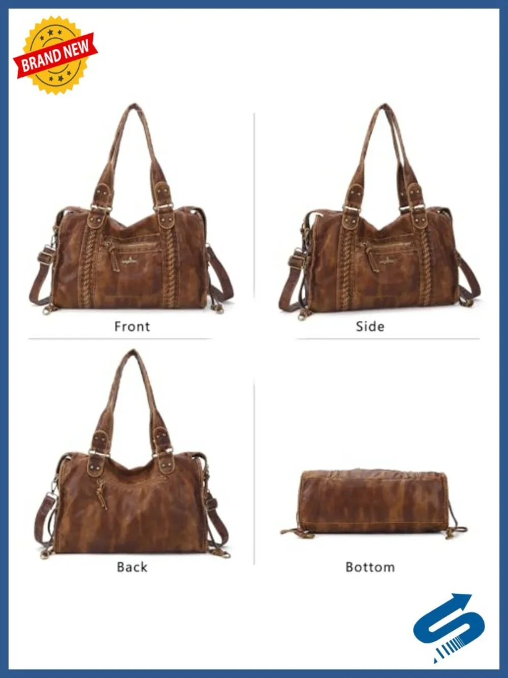 Vegan Leather Hobo Satchel Large Tote Shoulder Bag Laptop Purse